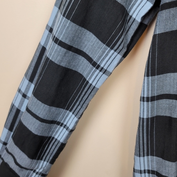 Joie Black/Blue Plaid Button Down Shirt Dress size M - Picture 3 of 8